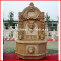 Hot sale stone fountain marble carved antique water lion and man head fountain against wall